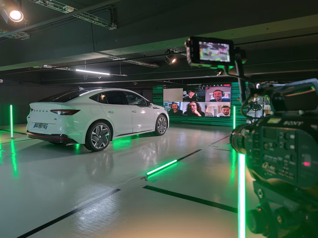 Plateau de tournage multicam pour la web-série E-Défis de Skoda.